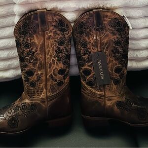 Shyanne Tan Leather Cowboy Boots